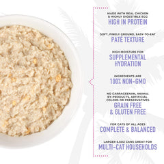 Tiki Cat Luau Pâté, Chicken and Egg Recipe in Chicken Broth, Grain-Free Balanced Nutrition Wet Canned Cat Food, for All Life Stages
