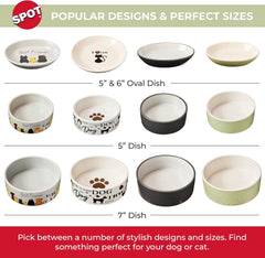 SPOT Speckled Stoneware- Round Ceramic Food/Water Bowl for Pets, Dishwasher Safe, Ideal for Small Dogs, Cats, Reptiles, Large Birds