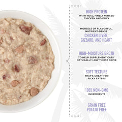 Tiki Cat After Dark Pate+, Chicken & Duck, High-Protein and 100% Non-GMO Ingredients, Wet Cat Food for Adult Cats