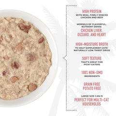 Tiki Cat After Dark Pate+, Chicken & Beef, High-Protein and 100% Non-GMO Ingredients, Wet Cat Food for Adult Cats