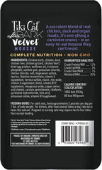 Tiki Cat After Dark, Velvet Mousse, Chicken & Duck Recipe in Chicken Broth, Grain & Potato Free Formula, with High Protein & Nutrient Dense Blended Irresistible Organ Meat