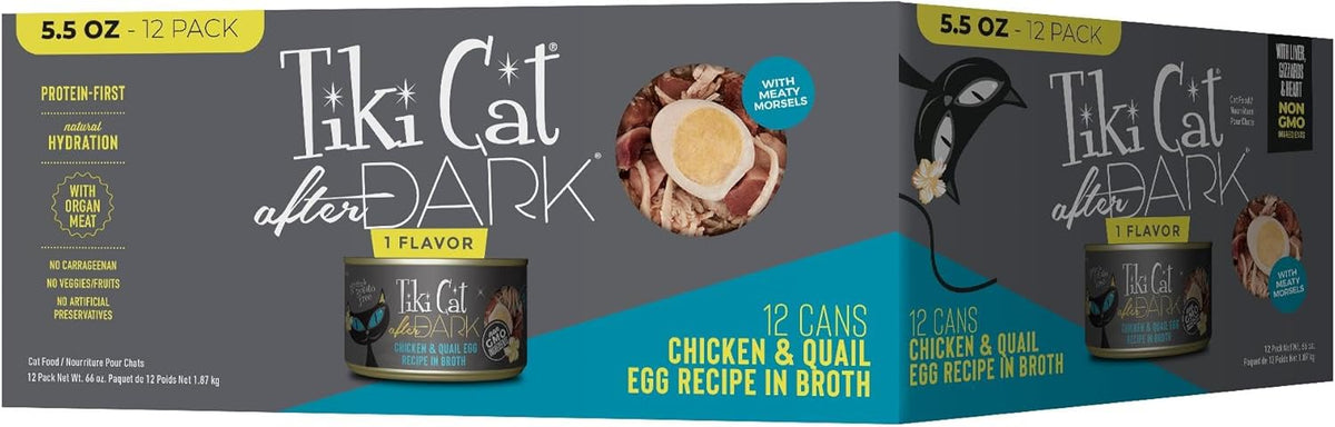 Tiki Cat After Dark, Chicken & Quail Egg, High-Protein and 100% Non-GMO Ingredients, Wet Cat Food for Adult Cats