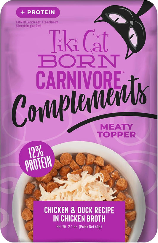 Tiki Cat Born Carnivore Complements Wet Cat Food Topper, Chicken & Duck