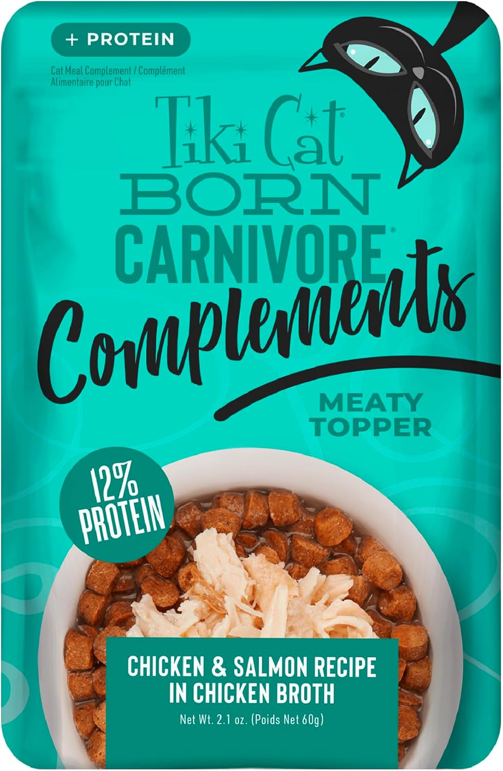 Tiki Cat Born Carnivore Complements Wet Cat Food Topper, Chicken & Salmon
