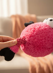 goDog Checkers Skinny Pig Squeaky Plush Dog Toy, Chew Guard Technology - Pink