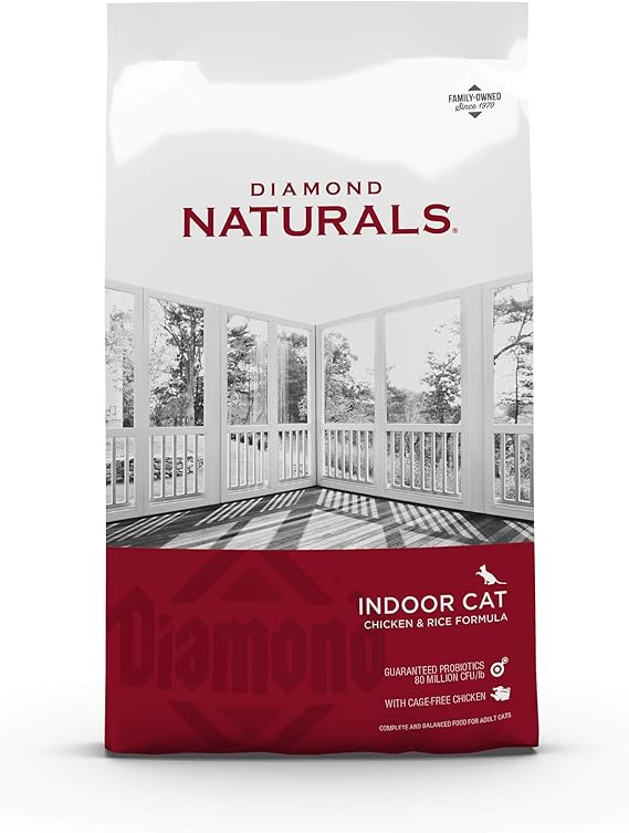 Diamond Naturals Premium Real Meat Recipe Dry Indoor Cat Food with Protein from Cage-Free Chicken, Antioxidants, Probiotics to Support Healthy Immune and Digestive Systems 18lb