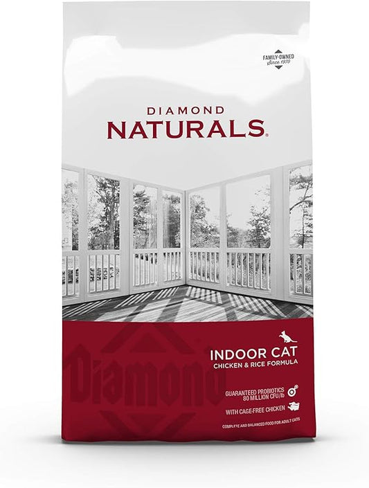 Diamond Naturals Premium Real Meat Recipe Dry Indoor Cat Food with Protein from Cage-Free Chicken, Antioxidants, Probiotics to Support Healthy Immune and Digestive Systems 18lb