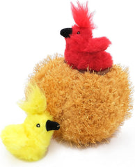 ZippyClaws Burrow - Interactive Plush Cat Puzzle Toy with Catnip Miniz, Perfect for Mental Stimulation, Hide-and-Seek Games, and Hours of Fun for Kittens and Cats - Birds in Nest