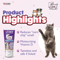 Zymox Funky Paws - Paw, Nose & Fold Cream for Dogs & Cats - Veterinary Strength - Reduces Corn Chip Feet Smell - Hydrates & Soothes the Skin - Relieves Itching & Irritation - Fragrance Free - 90g
