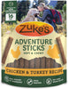 Zukes Adventure Sticks Chicken and Turkey Flavor Natural Treats for Dogs, 16 oz Pouch