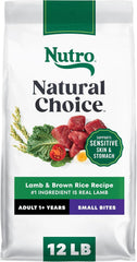 Nutro Natural Choice Small Bites Dry Dog Food, Adult Dog Food Dry Lamb and Brown Rice Recipe, 12 lbs