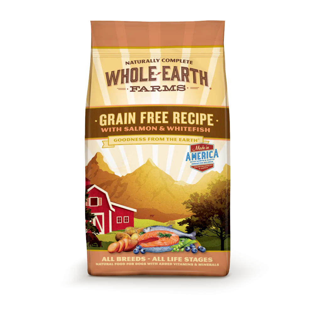 Whole Earth Farms Grain Free Recipe Salmon and Whitefish Dry Dog Food  4 lb