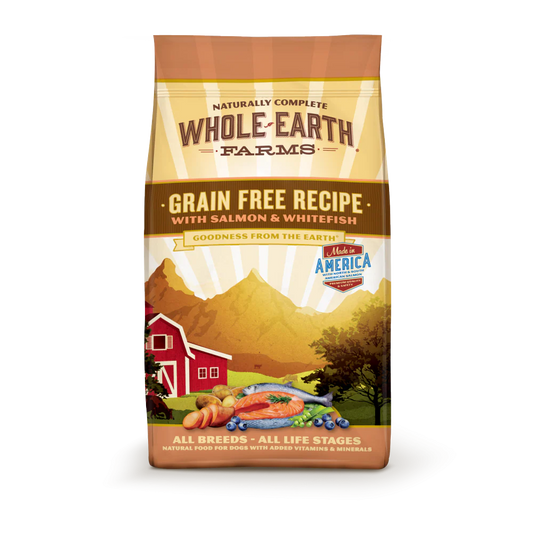 Whole Earth Farms Grain Free Recipe Salmon and Whitefish Dry Dog Food  4 lb