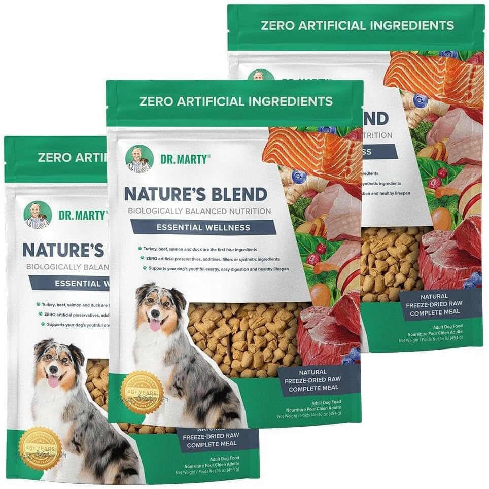 Dr. Marty Nature's Blend Freeze-Dried Raw Dog Food 48 oz (3 Bags x 16 oz)