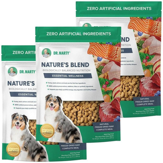 Dr. Marty Nature's Blend Freeze-Dried Raw Dog Food 48 oz (3 Bags x 16 oz)