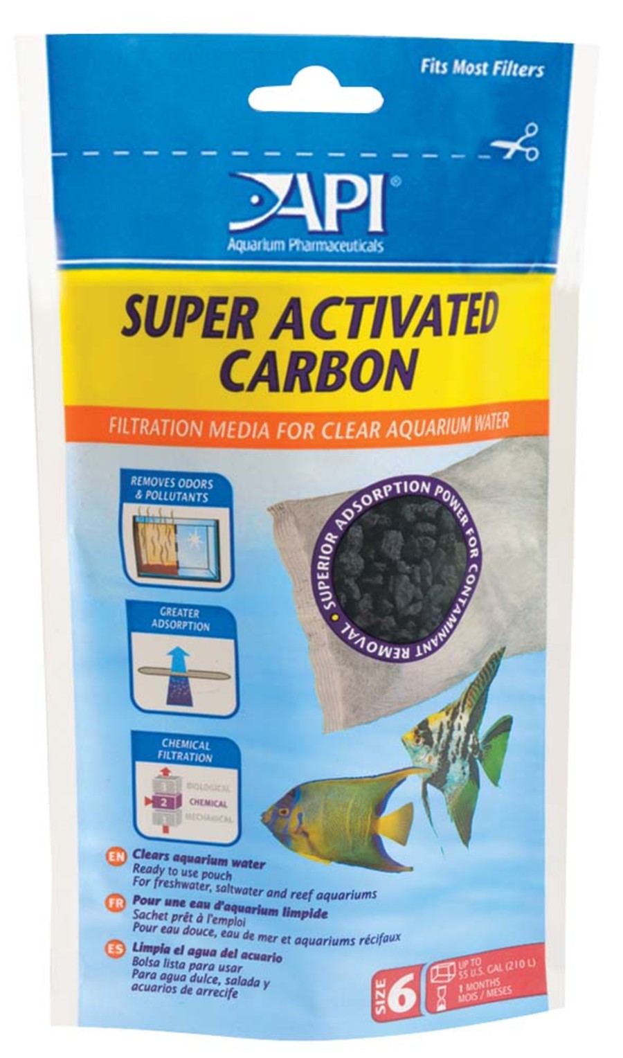 API Super Activated Carbon Filter Media 1ea/Size 6, 1 pk