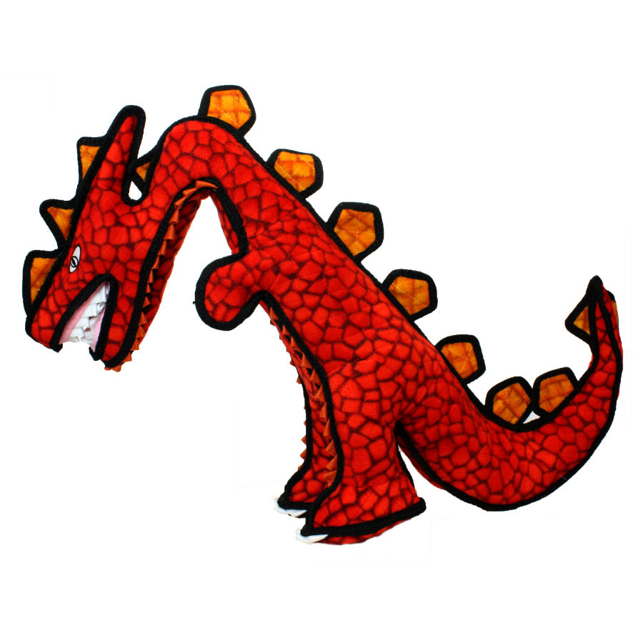 TUFFY - World's Tuffest Soft Dog Toy - Dinosaur Destructosaurus - Multiple Layers. Made Durable, Strong & Tough. Interactive Play (Tug, Toss & Fetch). Machine Washable & Floats.
