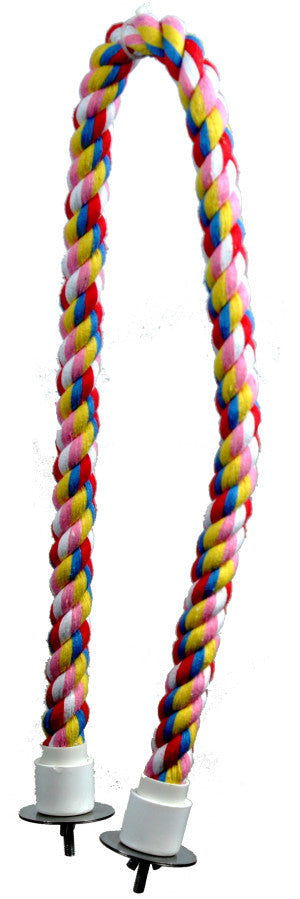A&E CAGE COMPANY Multicolor Happy Beaks Cotton Cable Bird Perch.