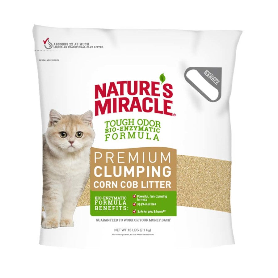 Nature’s Miracle Premium Clumping Corn Cob Litter, Made With Real Corn Cob For Fast-Clumping Litter For Multi-Cat Households