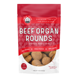 OMA'S PRIDE DOG FREEZE-DRIED BEEF ORGAN ROUNDS & TRIPE CHUNKS 1.5OZ