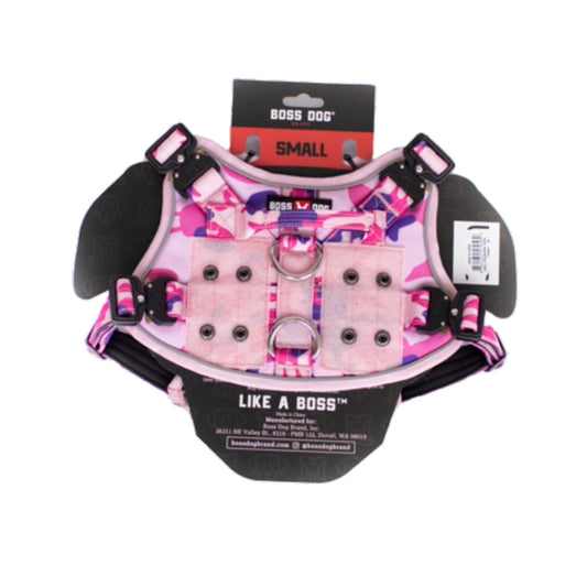 Boss Dog Tactical Harness, Pink Camo