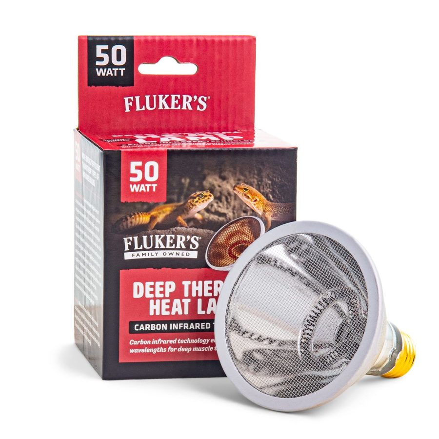 Fluker's Deep Thermal Heat Lamp for Reptiles with Carbon Infrared Technology, for All Reptile Tanks, Great for Basking