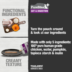 PureBites+ Gut & Digestion Squeezables for Dogs, only 5 Ingredients