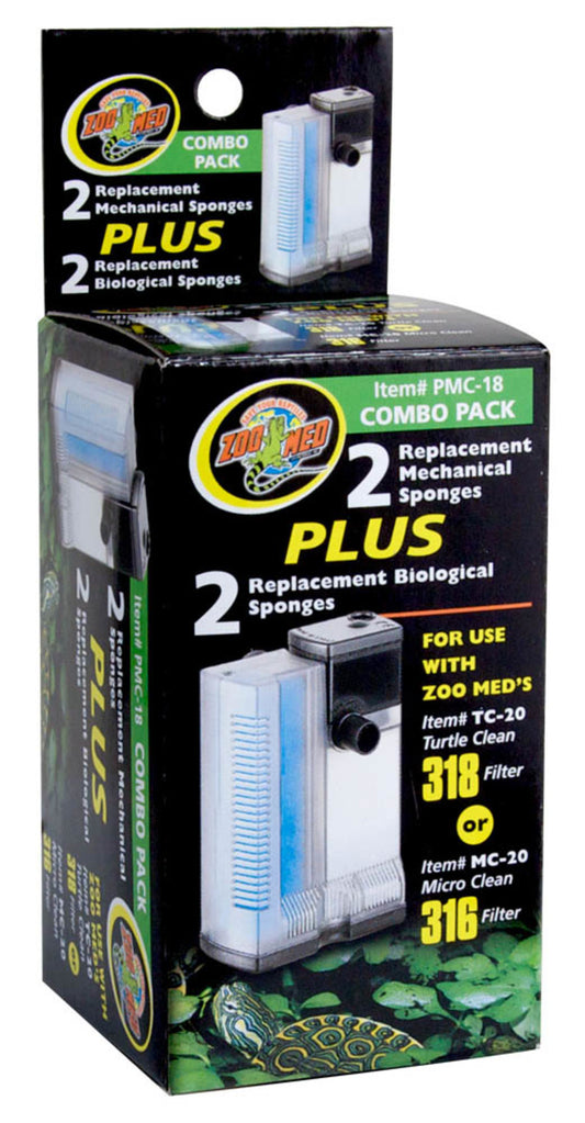 Zoo Med Replacement Sponge Combo for Turtle Clean 318 or Micro Clean 316 Filters