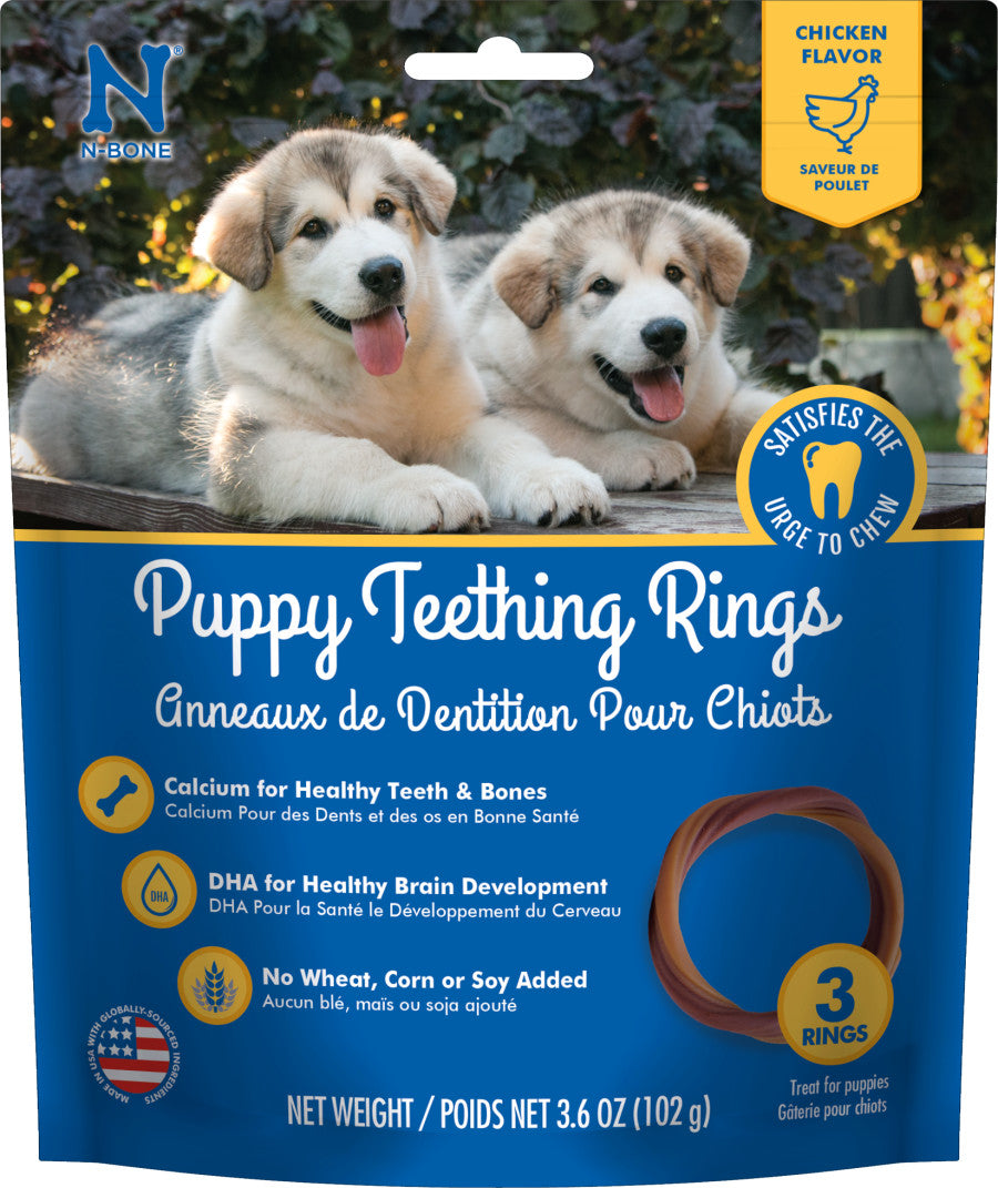 N-Bone 3-Rings Puppy Teething Ring, Chicken Flavor