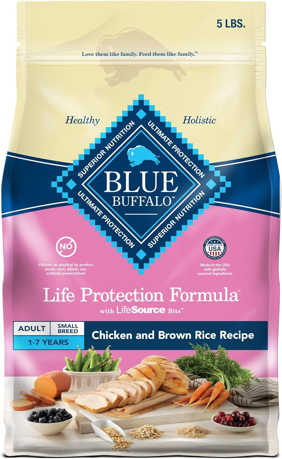 Blue Buffalo Life Protection Formula Adult Small Breed Dry Dog Food, Supports High Energy Needs, Made with Natural Ingredients, Chicken & Brown Rice Recipe