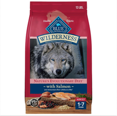 Blue Buffalo Wilderness Adult High-Protein Dry Dog Food Natural Salmon WITH WHOLESOME GRAINS