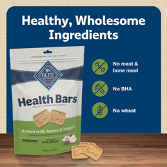 Blue Buffalo Health Bars Natural Crunchy Dog Treats Biscuits, Apple & Yogurt