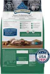 Blue Buffalo Wilderness Natural High-Protein Dry Food for Adult Dogs, with Wholesome Grains, Duck