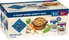 Blue Buffalo Blue's Stew Natural Wet Dog Food, Made with Natural Ingredients, Hearty Beef and Country Chicken Variety Pack