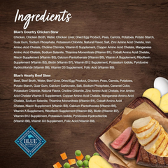Blue Buffalo Blue's Stew Natural Wet Dog Food, Made with Natural Ingredients, Hearty Beef and Country Chicken Variety Pack