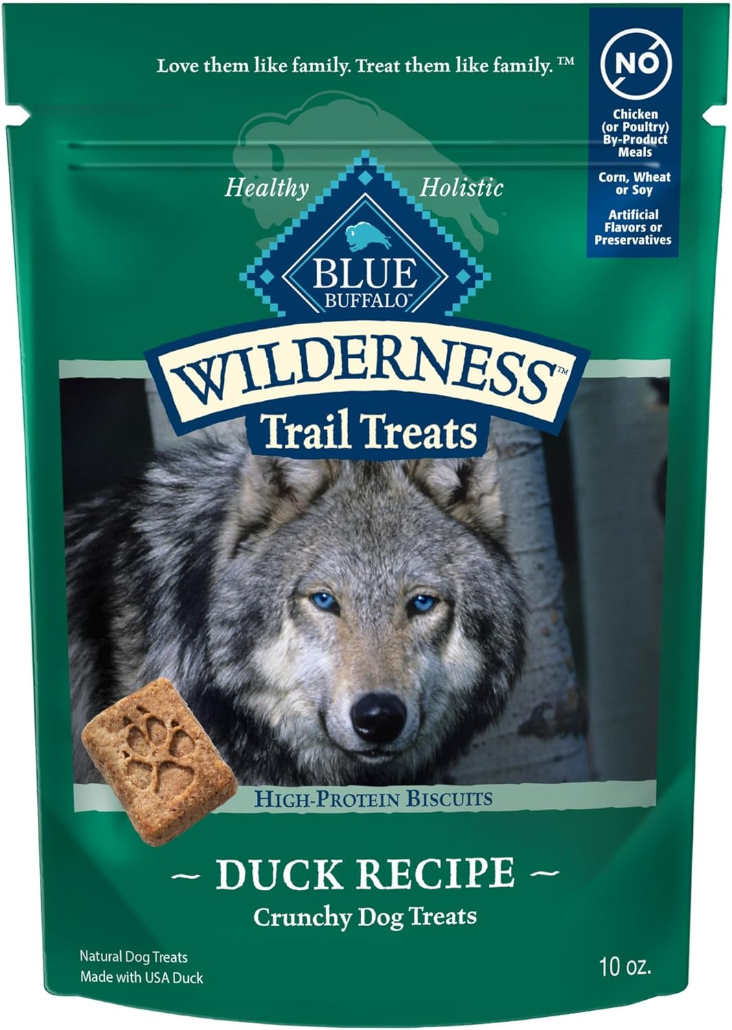 Blue Buffalo Wilderness Trail Treats High Protein Grain Free Dog Biscuits Crunchy Dog Treats, Duck Recipe