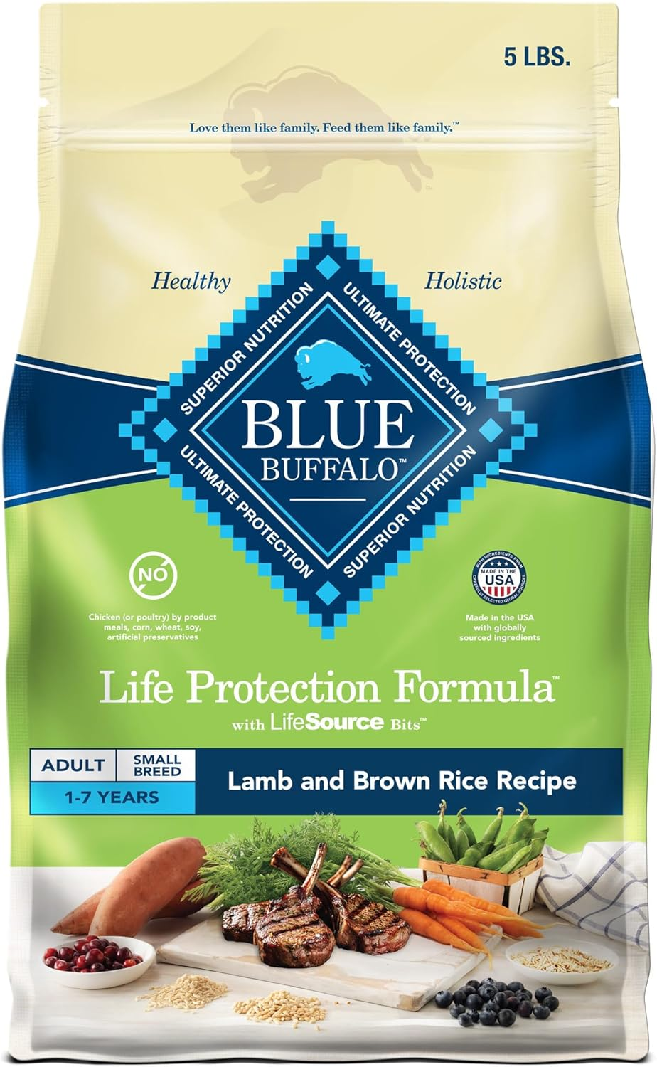 Blue Buffalo Life Protection Formula Adult Small Breed Dry Dog Food, Supports High Energy Needs, Made with Natural Ingredients, Lamb & Brown Rice Recipe