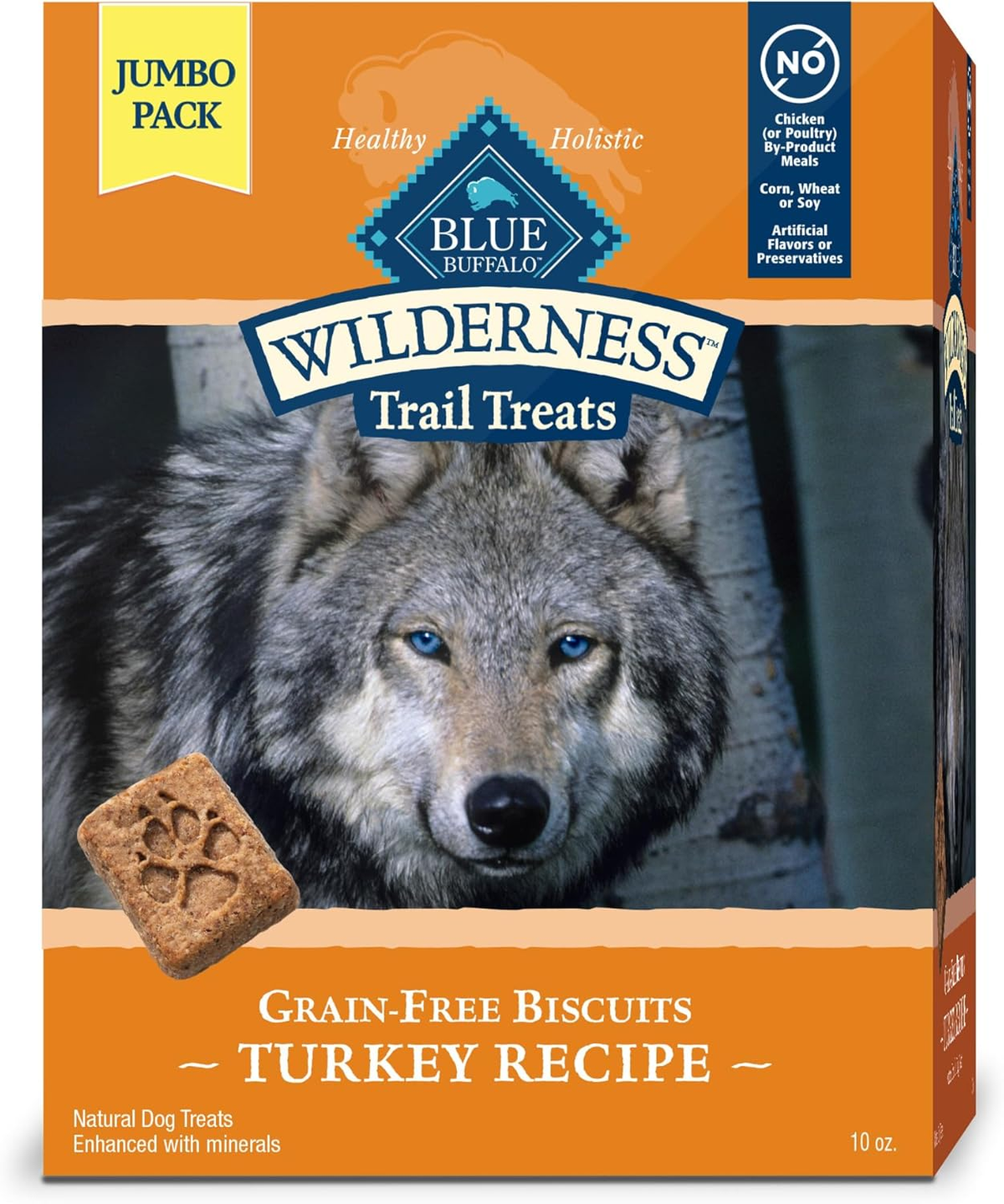 Blue Buffalo Wilderness Trail Treats High Protein Grain Free Dog Biscuits Crunchy Dog Treats, Turkey Recipe
