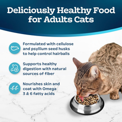 Blue Buffalo Tastefuls Natural Dry Food for Adult Cats, Hairball Control, Chicken & Brown Rice Recipe