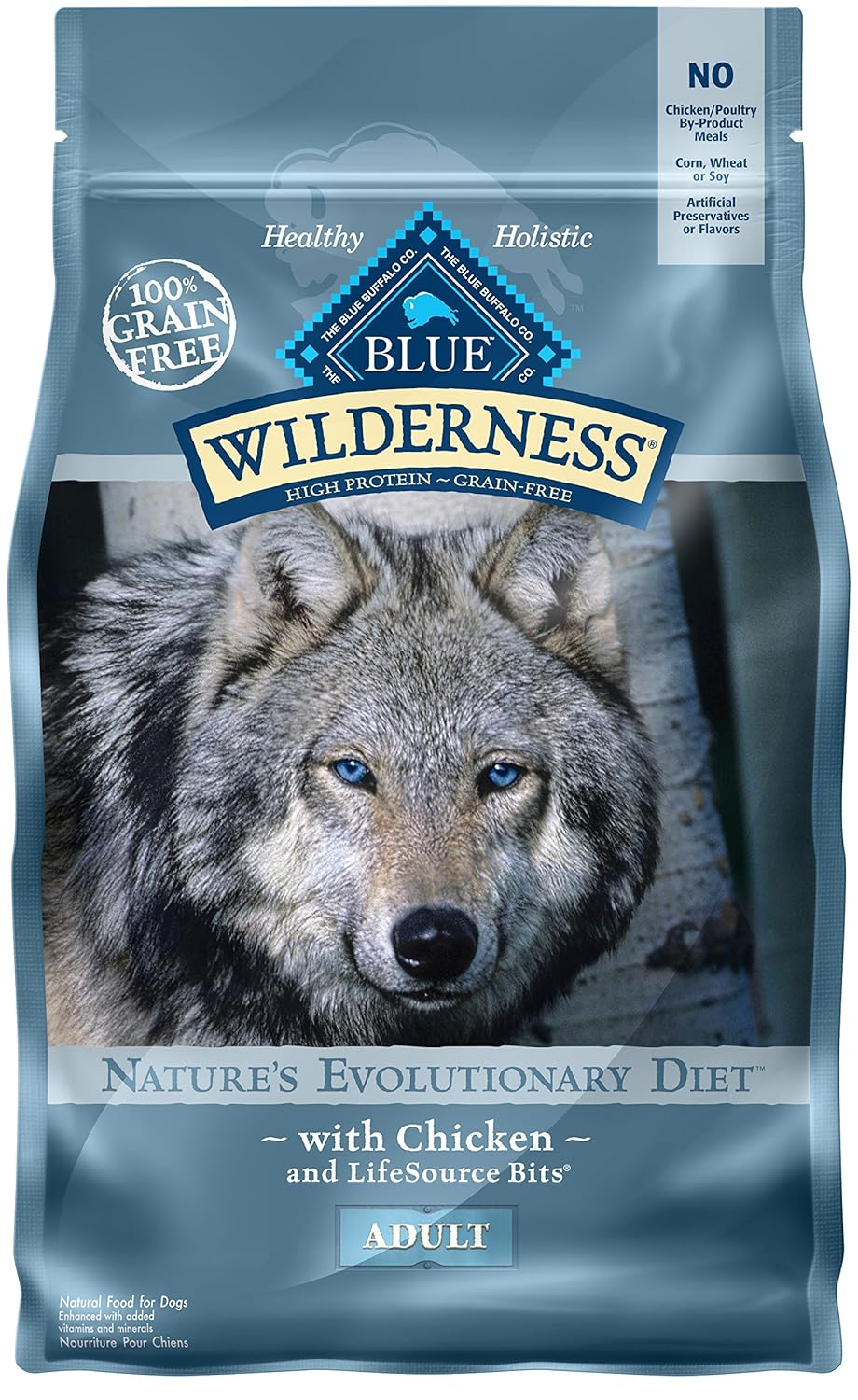 Blue Buffalo Wilderness Adult High-Protein Dry Dog Food with Real Chicken, Grain-Free, Made in the USA with Natural Ingredients, Chicken