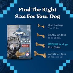 Blue Buffalo Wilderness Wild Bones Grain-Free Dental Chews Dog Treats, Medium