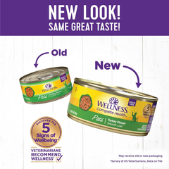 Wellness Complete Health Pate Adult Wet Cat Food, Natural, Protein-Rich, Grain Free (Turkey)