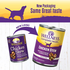 Wellness Complete Health Thick & Chunky Natural Grain Free Canned Wet Dog Food, Chicken Stew