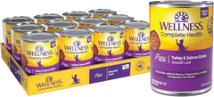 Wellness Complete Health Pate Adult Wet Cat Food, Natural, Protein-Rich, Grain Free(Turkey & Salmon)