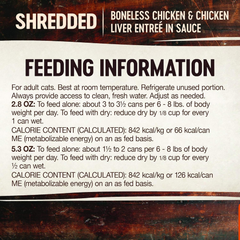 Wellness CORE Signature Selects Shredded Adult Wet Cat Food, Natural, Protein-Rich, Grain Free (Chicken & Chicken Liver)