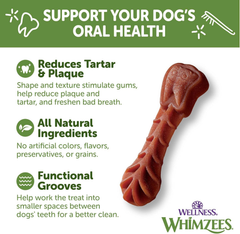 Whimzees Wellness Brushzees Dog Dental Treats, Natural Chews, Small Size Stick