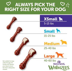 Wellness WHIMZEES Brushzees Dog Dental Treats, Natural Chews, Extra Small Size Stick
