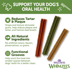 Whimzees Wellness Stix Dog Dental Treats, Natural Chews, Medium Size Stick