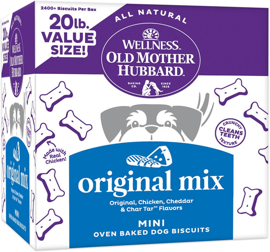 Wellness Old Mother Hubbard Original Mix Dog Biscuits, Natural, Training Treats, Four Flavors, Mini Size