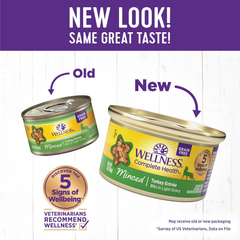 Wellness Complete Health Minced Adult Wet Cat Food, Natural, Protein-Rich, Grain Free
